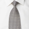 Renoma Men’s Silk Necktie Trellis On Silver - 1