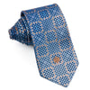 Renoma Men’s Silk Rhinestone Necktie Blue Bronze Chequer 
