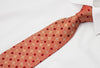 Renoma Men’s Woven Silk Tie Golden Trellis On Red With 