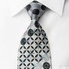 Renoma Rhinestone Necktie Silver Geometric On Black With 