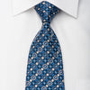 Renoma Rhinestone Silk Necktie Geometric On Blue With 