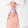 Renoma Rhinestone Silk Necktie Geometric On Pink With Silver