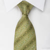 Renoma Rhinestone Silk Necktie Lines On Green With Golden 