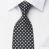 Renoma Rhinestone Silk Necktie Silver Black Checker With 