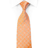 Renoma Rhinestone Tie Silver Trellis On Peach Orange - 1