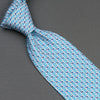 Renoma Silk Neck Tie Blue Scotty Dogs & Geometric Circles On