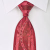 Renoma Silk Necktie Boteh On Burgundy With Rhinestones - 1