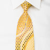 Renoma Silk Necktie Rhinestone Waves & Purple Polka Dots On 