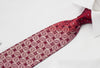 Renoma Silk Rhinestone Necktie Geometric Circles On Burgundy