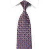 Renoma Silk Rhinestone Necktie Pink Geometric On Black - 1