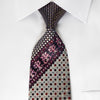Renoma Silk Rhinestone Necktie Silver Trellis On Navy With 