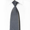 Renoma Silk Rhinestone Tie Silver Navy Geometric With 