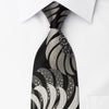 Renoma Silk Tie Novelty Silver Pattern On Black With Black 