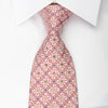 Renoma Silk Tie Scrolls On Pink With Yellow White 