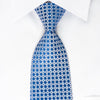 Renoma Silk Tie Silver Geometric On Blue With Rhinestones - 