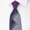 Roberta di Camerino Silk Rhinestone Tie Silver Geometric On 