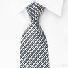 Roberta di Camerino Silk Rhinestone Tie Silver Stripes On 