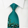 Roberta di Camerino Silk Tie Butterflies On Teal With 