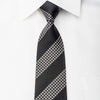 Roberto Comocino Men’s Silk Skinny Tie Silver Dot Stripes On