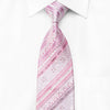 Rogatis Men’s Crystal Rhinestone Necktie Striped On Pink 