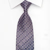 Rogatis Men’s Rhinestone Silk Necktie Silver Purple 