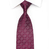 Rogatis Men’s Silk Necktie Checked Design On Burgundy With 