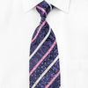 Rogers Dail Men’s Crystal Rhinestone Necktie Silver Pink 