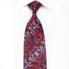 Rogers Dail Men’s Crystal Silk Necktie Red Acanthus On Navy 