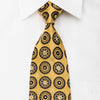 Rogers Dail Mens Rhinestone Necktie Black Medallions On Gold