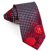 Rogers Dail Men’s Silk Rhinestone Tie Red Roses & Checked On