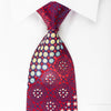 Rogers Dail Rhinestone Silk Necktie Dots On Burgundy With 