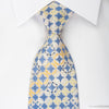 Rogers Dail Rhinestone Silk Necktie Geometric Dots On Blue 