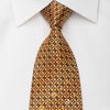 Rogers Dail Rhinestone Silk Necktie Orange Circles On Brown 