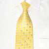Rogers Dail Silk Rhinestone Necktie Yellow White Foulard 