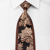 Royal Crystal Studded Rhinestone Necktie Framed Golden 