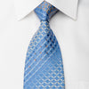 Royal Rhinestone Tie Trellis On Blue With Silver Sparkles - 