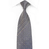 Roygen Men’s Silk Necktie Silver Blue Checkered With 