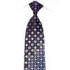 Roygen Rhinestone Silk Tie Purple Geometric On Navy With 