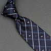 Silk Necktie By Good-i Dogs On Dark Gray With Silver Stripes