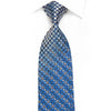 Smalto Men’s Crystal Silk Necktie Geometric Circles On Blue 