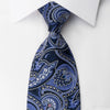 Smalto Silk Necktie Paisley Anthemion On Blue With 