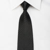 STCO Men’s Solid Black Silk Skinny Necktie Jacquard Woven 