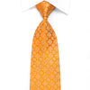 Taiyo Gold Men’s Crystal Silk Necktie Medallions On Orange 