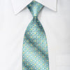 Tallgent Men’s Rhinestone Silk Tie Turqoise Geometric On 
