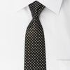 Tie Of Ties Skinny Necktie Silver Dots On Black with 