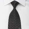 Tie Tree Men’s Black Silk Rhinestone Necktie With Silver 