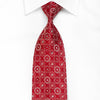 Tino Cosma Mens Crystal Silk Tie Medallions On Red Sparkling