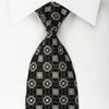 Tino Cosma Rhinestone Silk Necktie Silver Foulard On Black 