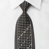 TLS Black Rhinestone Tie Silver Squares On Black With 