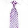 TLS Men’s Crystal Rhinestone Silk Necktie Mauve Silver 